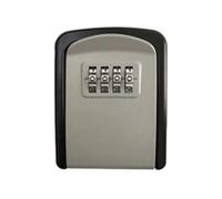 BAFEIYA Mini Key Lock Box da Parete in Lega Safe Organizer con Combinazione a 4 cifre, Custodia di Sicurezza for Interni ed Esterni(Black Gray)