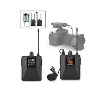BAFEIYA Registratore per videocamera Vlogging con videocam di microfono lavalier wireless a doppio canale Intervista risvolto MIC for telefono PC Camera Streaming Vlog Record