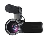 BAFEIYA Registratore per videocamera Vlogging con videocam Videocamera Vlog Videocamera con microfono Obiettivo grandangolare, 1080P Full HD, zoom ottico 10X(Bundle A)