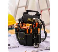 Baffect Custodia per elettricista, cintura da 20 tasche per attrezzi, con cinturino regolabile, Borsa da lavoro professionale, Nero