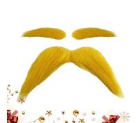 Baffi Arancioni,Auto-adesivi Divertenti Gialli per Foto - Costume Con Baffi Di Natale - Per Feste Vacanza Eventi Autunno Falò Cosplay Personaggi Festa Trucco Festival Palco