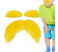 Baffi Biondi | Accessori Divertenti Autoadesivi Per Feste,Baffi Falsi Di Natale - Per Viaggi Falò Eventi Festa di Halloween Spettacolo Palcoscenico Festival Vacanze Giardino