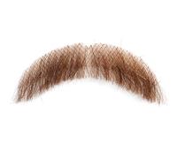 Baffi Capelli umani Barba realistica 3, 15'' Barba da passero Pizzetto Capelli invisibili per il viso Pizzo per Halloween Costume cosplay divertente Marrone Bomboniera