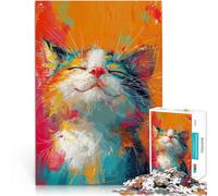 Baffi di gatto beati Puzzle da 1000 pezzi per adolescenti Aiuta il cervello ad allenare i giocattoli che creano dipendenza per coltivare la pazienza gioco di sfida unico 38x26cm