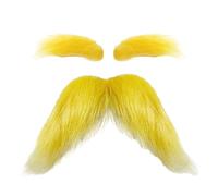 Baffi E Sopracciglia Gialli - Accessorio Per Costume In Fibra Di Peluche | Set Di Per Il Viso Vivaci Per Cosplay, Halloween, Natale E Oggetti Di Scena Per Feste - Design Divertente Ispirato Ai Pe