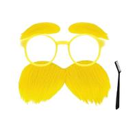 Baffi e sopracciglia gialli, barba finta, autoadesivi, adesivi da attaccare ai baffi, accessori per costumi cosplay, feste divertenti per uomini e donne