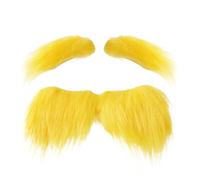 Baffi Finti Biondi - Autoadesivo Divertente Per Costumi - Costume di Natale Divertente,Per Feste Vacanza Eventi Autunno Falò Cosplay Personaggi Festa Trucco Festival Palco