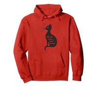 Baffi Lontano da Un Gatto Perfetto Silhouette Art Felpa con Cappuccio, Unisex per Adulti, Rosso, S