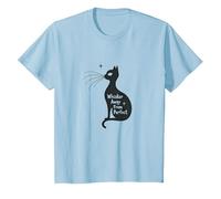 Baffi Lontano da Un Gatto Perfetto Silhouette Art Maglietta, Bambini, Celeste, 4 Anni