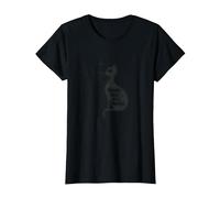 Baffi Lontano da Un Gatto Perfetto Silhouette Art Maglietta, Donna, Nero, XS