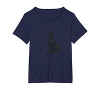 Baffi Lontano da Un Gatto Perfetto Silhouette Art Maglietta, Donna Plus-Size, Navy, 4X