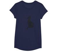 Baffi Lontano da Un Gatto Perfetto Silhouette Art Maglietta, Ragazze, Navy, L