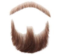 Baffi realistici Barba finta Capelli umani Barba realistica Baffi finti Invisibili Capelli finti per il viso Barba per costume Barba in pizzo per uomini che si vestono Halloween Marrone
