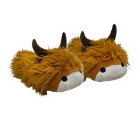 Baffies' Krazy Kicks - Pantofole Hamish The Highland Cow, comode pantofole antiscivolo per interni per donne e uomini, regali a forma di mucca delle Highland, Hamish la mucca delle Highland, Large