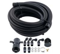 Baffled Engine Oil Catch Can 0.75L Twin Port AN10 3M Hose Fitting Kit Universal