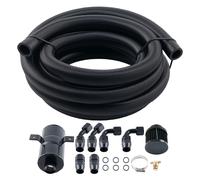 Baffled Engine Oil Catch Can 0.75L Twin Port AN10 3M Hose Fitting Kit Universal