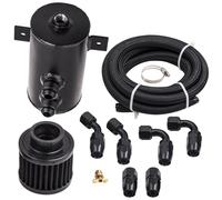 Baffled Engine Oil Catch Can 0.75L Twin Port AN10 3M Hose Fitting Kit Universal