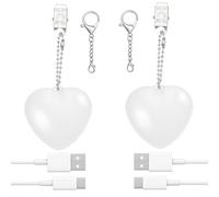 Bafiwu 2 luci da tasca con sensore automatico, luce tascabile per borsa come ciondolo a forma di cuore, stella e nuvole, torcia portatile e mini lampada per portafoglio, zaino, campeggio (cuore
