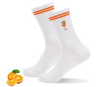 Bafiwu Aperol - Calzini da donna 36-42, calzini Aperol Spritz da donna, divertenti calzini da tennis con motivo calzini sportivi bianchi, regalo per gli amanti dell'aperolo, Modello 1., 36-42