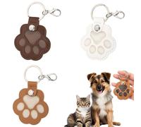 Bafiwu Portachiavi in pelle per promemoria peli di animali, 3 pezzi, con design a zampa, regalo per i proprietari di cani, ricordo di gatto defunto per gli amanti dei gatti