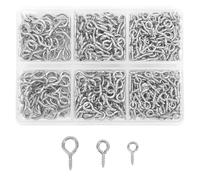 Bafiwu Viti a occhiello piccole, 400 pezzi, bianco K, 3 misure, ganci per viti, occhielli a vite e ganci per occhielli per la creazione di gioielli fai da te, artigianato, bracciali, collane