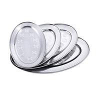 Bafnsiji 26cm, 12 PCS Acciaio Inossidabile Piatto Ovale, Set di Vassoio di Servizio Cibo Ovale, Vassoio di Servizio in Acciaio Inossidabile, Vassoio di Servizio Piatto di Pesce, Vassoio d'Argento