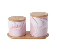 Bafnsiji B, Contenitori di tè in Ceramica Zucchero caffè con Coperchio e Vassoio, Set di 2 Set di contenitori per bancone da Cucina, Vaso di stoccaggio in Ceramica, Contenitore di stoccaggio