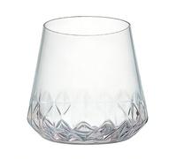 Bafnsiji Bicchieri da Vino in plastica Trasparente da 12oz, Confezione da 10, Bicchieri Senza Gambo con sfaccettatura a Diamante