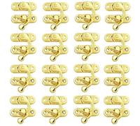 Bafnsiji Chiusura di Blocco d'Epoca Antica con Viti, 20pcs Right Latch Hook Hasp, Portagioie Latch Hasps, Chiusura di Blocco Fermo di Destra Antico, Portagioie in Legno Wine Gift Lock,C