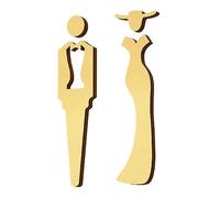 Bafnsiji Segno Acrilico della Toilette, Segno della Porta della Toilette, 2 segni della Toilette per Uomini e Donne, Autoadesivo Autoadesivo della Toilette dell'oro, segni della Toilette Senza Unghie