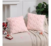 Bafnsiji Set da 2 Federe per Cuscini a Forma di Cuore per San Valentino, Federe Testurizzate con Motivo d'Amore, Copricuscini in Velluto Minimalista per Divano e Arredamento Casa, 45x45cm,A