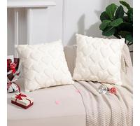 Bafnsiji Set da 2 Federe per Cuscini a Forma di Cuore per San Valentino, Federe Testurizzate con Motivo d'Amore, Copricuscini in Velluto Minimalista per Divano e Arredamento Casa, 45x45cm,C