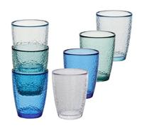 Bafnsiji Set di 10 bicchieri in plastica riutilizzabile, bicchieri in plastica trasparente, bicchieri impilabili infrangibili, per succo, limonata, vino