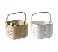 Bafnsiji Set di 2 cestini per Caddy da Doccia in plastica, cestello per Caddy da Doccia Portatile con Maniglia, Borsa per Caddy da Doccia Portatile, Organizer portaoggetti in Rete Portatile