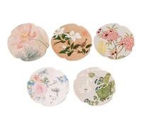 Bafnsiji Set di 5 Sottobicchieri Floreali, Sottobicchieri Rotondi Resistenti al Calore, Protettori Decorativi per Tavolo per Arredamento Casa,Sottobicchieri Assorbenti per Bicchieri,Diametro 9,2 cm