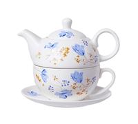 Bafnsiji Tazza di tè e piattino Set, Floreale China Tea per Un Set, 480ml teiera e 350ml Tazza con piattino, Porcellana Tazza teiera e Set piattino,A