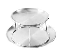 Bafnsiji Vassoio Rotondo a 2 Livelli in Acciaio Inox, Vassoio per Frutti di Mare in Acciaio Inox, Piatto per ostriche, espositore per Alimenti da Cucina, Set di vassoi per Alimenti da Festa