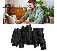 BAFOVY 100pci Copriorecchie Monouso Coperture Elastiche Sanitarie per Cuffie in Tessuto Non Tessuto 11cm/4.3" Protettori Igienici Traspiranti per la Maggior Parte delle Cuffie con (BLACK)