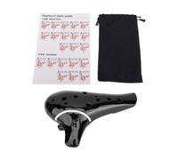 BAFOVY 12 Hole Alto C Ocarina Strumento Musicale, C Tono AC Ocarina ABS Resina con Bocchetto Morbido Comodo Fori per le Dita per i Principianti dei Principianti (BLACK)