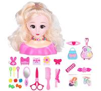 BAFOVY 25 Pezzi per Bambola per Bambola per Bambola per Acconciatura Modella Set di Modelli con Pettine a Specchio per Capelli Ombretti per gli Occhi (Macchina per semi di melone suino (espressione