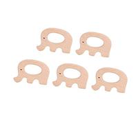 BAFOVY 5 Pezzi Giocattoli per Bambini in Legno, Facili da Pulire, Comodi da Toccare, Sicuri per i Bambini, Adatti a Giocattoli e Decorazioni, Promuovendo le Abitudini Sane della Dentizione (elefante)