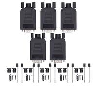BAFOVY Adattatore Maschio DB9, Adattatore Maschio Porta Seriale PP RS232 5 Set con Contatti in Rame e Dispositivi di Fissaggio, Gruppo Fibbia Pieghevole per Computer, Fotocamere, Set Top Box