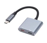 BAFOVY Adattatore per Occhiali AR da USB C a Doppio Tipo C, Doppia Trasmissione Video HD 4K 60 Hz con Porta di Ricarica Rapida PD da 100 W per Occhiali AR VR Switch Steam Deck Lap