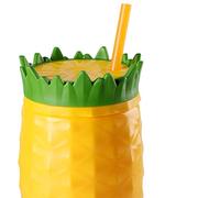 BAFOVY Bicchieri a Forma di Frutta Bicchiere in Plastica a Doppio Strato con Cannuccia Isolamento Freddo Bicchiere d'acqua in Plastica a Tenuta Stagna per Feste Estive Viaggi Scolastici Lavoro (300