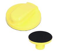 BAFOVY Blocco per Levigatura Manuale Platorello Abrasivo in PU con Gancio e Anello, Manico Lungo Rotondo da 125 Mm, per Lucidatura Fine su Superfici Piane e Curve Verniciate per Legno da Parte di