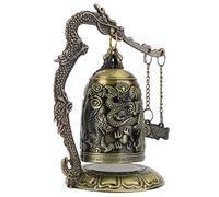 BAFOVY Campana Vintage con Lucchetto a Forma di Drago, Decorazione per la Casa in Bronzo Realizzata a Mano con Suono Dolce, Antico Totem Cinese per Collezionisti e Amanti dell'arte