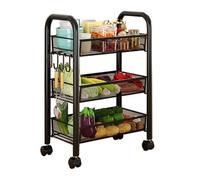 BAFOVY Carrello Portaoggetti con Ruote Carrello Multiuso con Ruote in Metallo Scaffali da Multistrato con Telaio Stabile per Conservare Snack e Verdure Nella Dispensa della Lavanderia (#2)