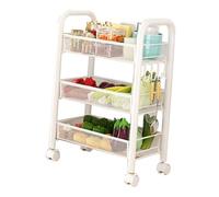 BAFOVY Carrello Portaoggetti con Ruote Carrello Multiuso con Ruote in Metallo Scaffali da Multistrato con Telaio Stabile per Conservare Snack e Verdure Nella Dispensa della Lavanderia (#1)