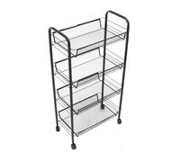 BAFOVY Carrello Portaoggetti con Ruote Carrello Multiuso con Ruote in Metallo Scaffali da Multistrato con Telaio Stabile per Conservare Snack e Verdure Nella Dispensa della Lavanderia (#4)