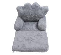 BAFOVY Cuscino da Seduta a, Cuscino per Sedia in Tessuto di Cotone PP con Schienale, Design Pieghevole in Pelo di Coniglio Principessa Grigio, Sedile Leggero da Lettura per Ragazze Asilo Nido Casa